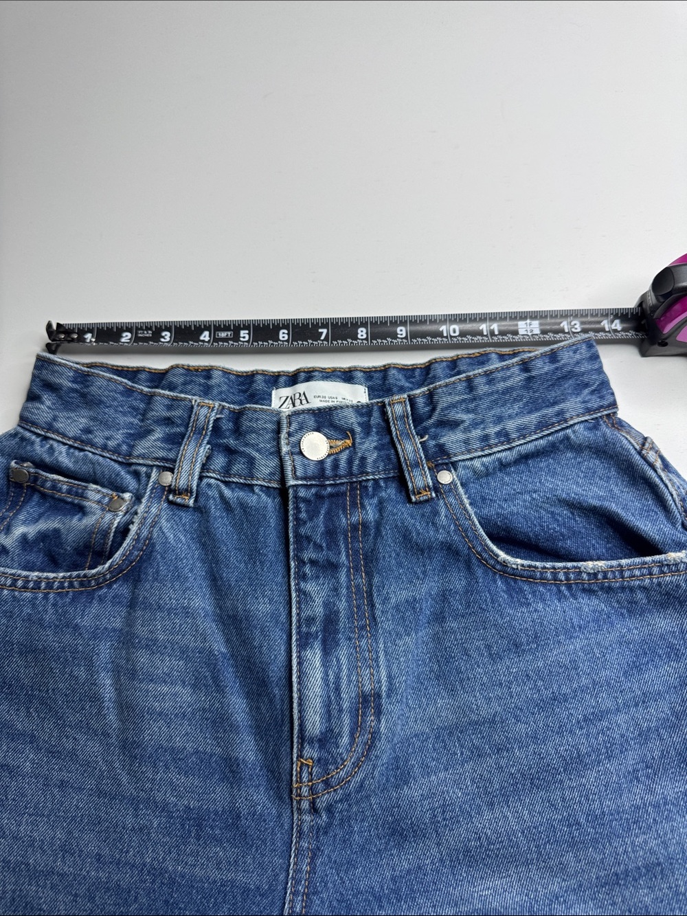 ZARA Wide Leg Denim Culotte Jeans | High Rise | Size US 6 - Picture 4 of 13